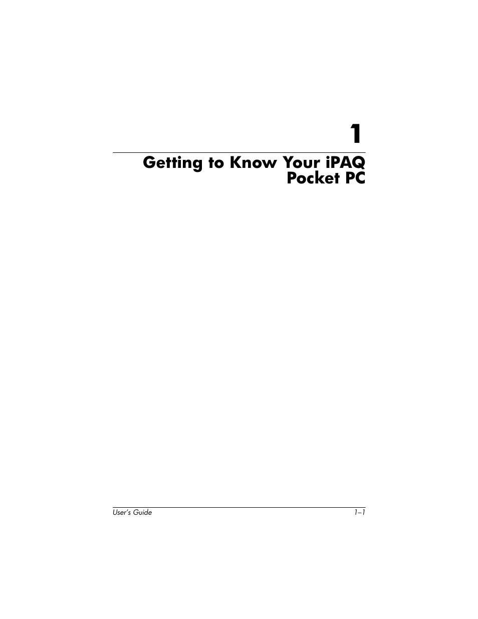 Getting to know your ipaq pocket pc, 1 getting to know your ipaq pocket pc | HP H1930 User Manual | Page 9 / 127