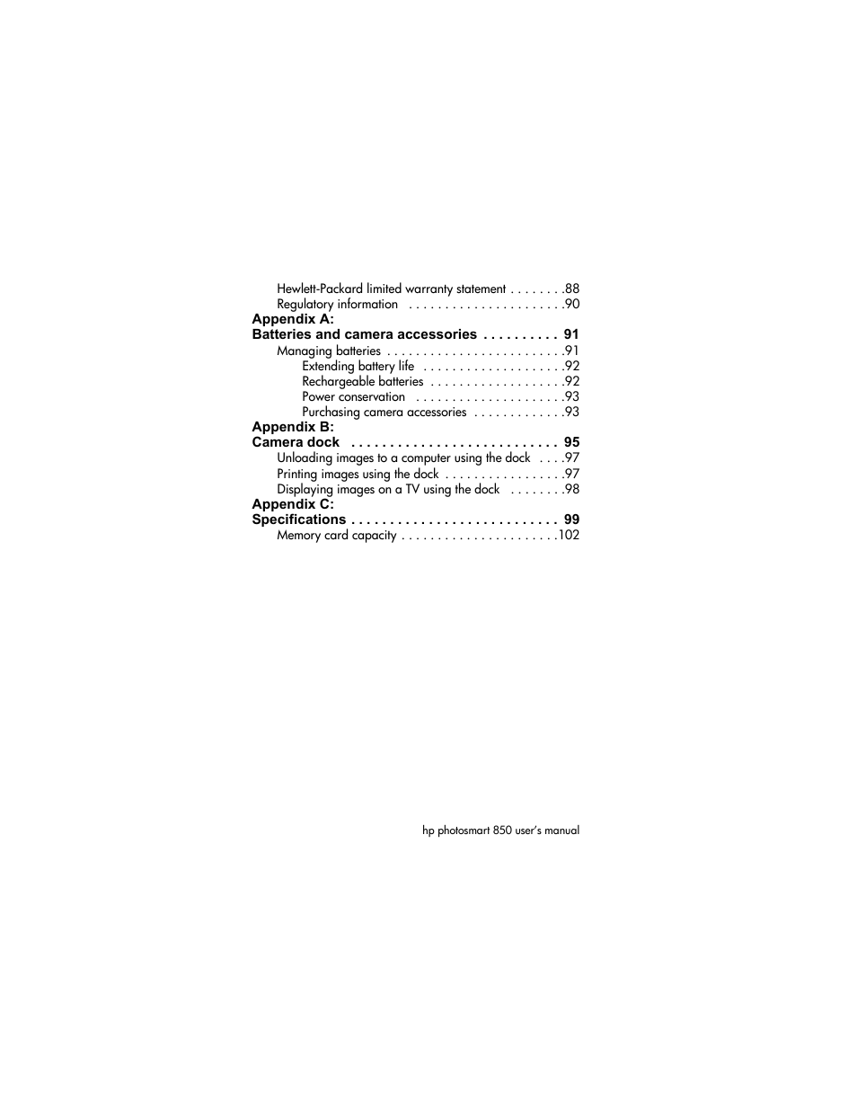 HP 850 User Manual | Page 8 / 112