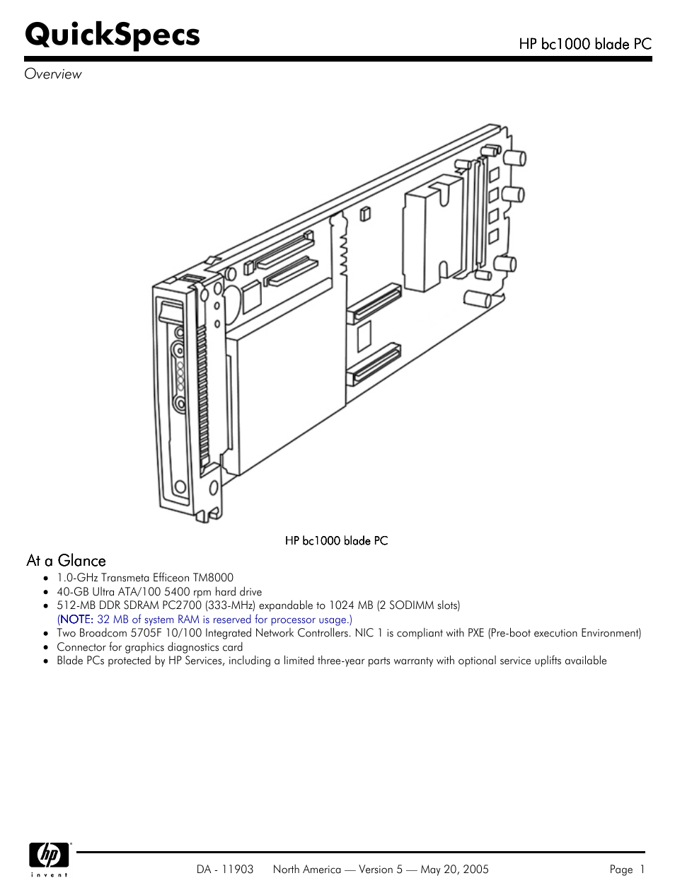 HP blade PC bc1000 User Manual | 18 pages