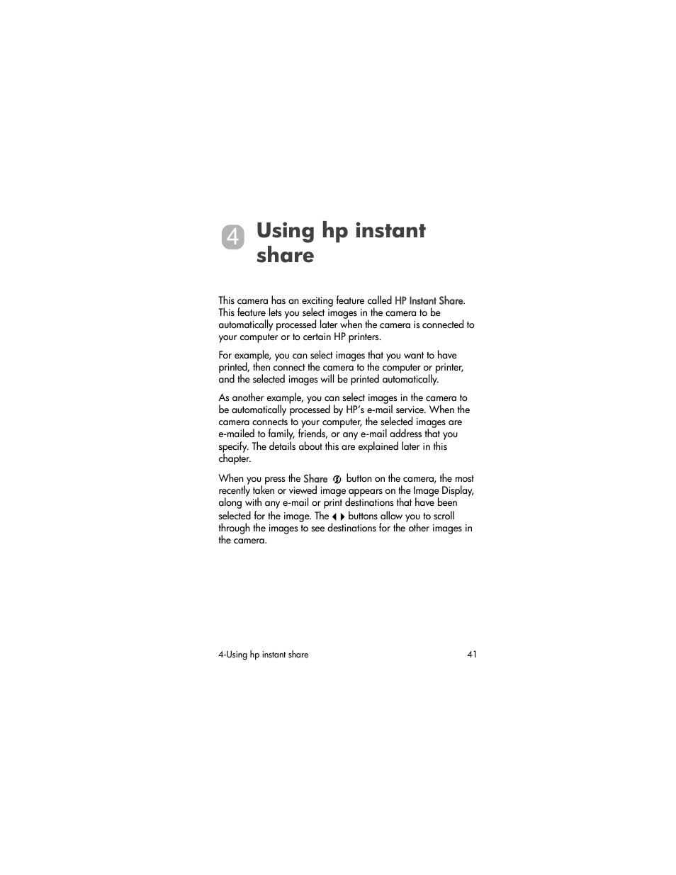 Using hp instant share | HP photosmart 720 User Manual | Page 41 / 88