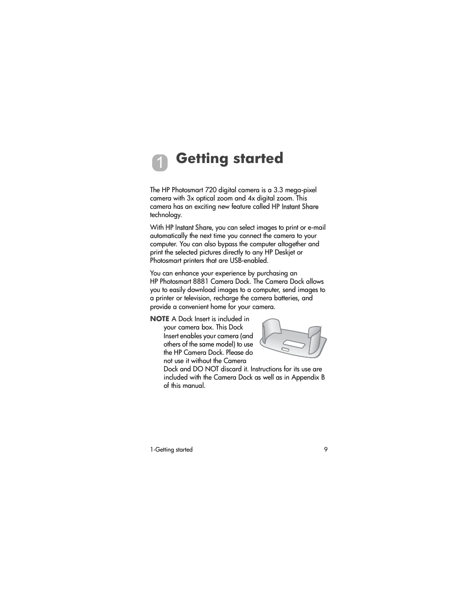 Getting started | HP photosmart 720 User Manual | Page 9 / 88