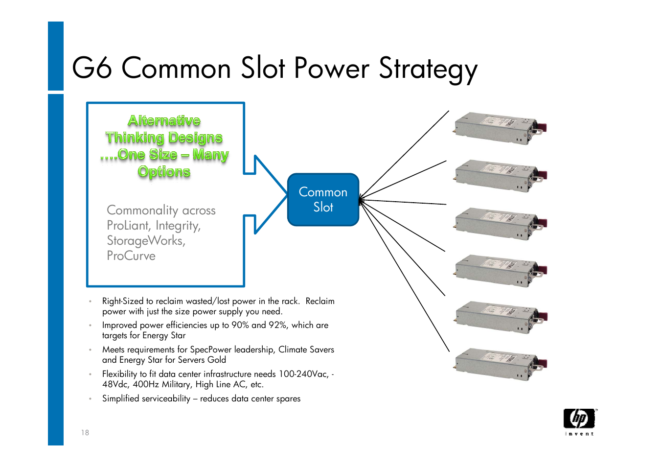 G6 common slot power strategy, Common slot | HP ProLiant G6 User Manual | Page 18 / 58