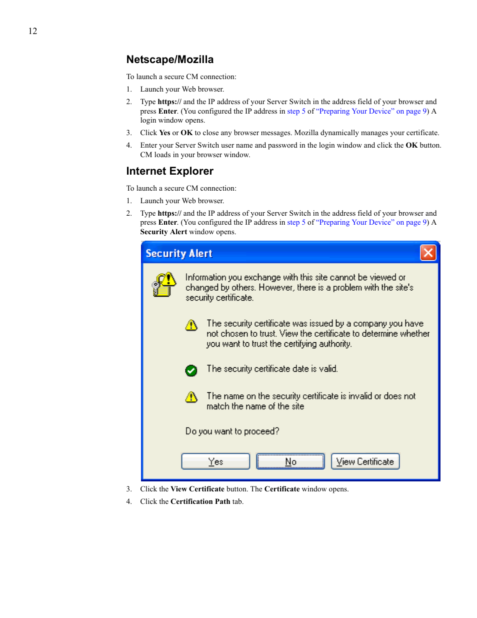 Netscape/mozilla, Internet explorer | HP 377707-002 User Manual | Page 20 / 92