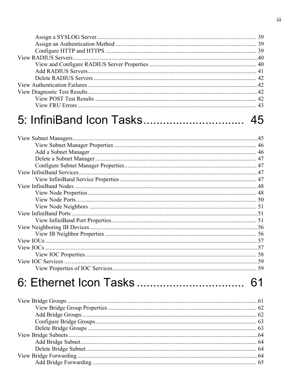 Infiniband icon tasks, Ethernet icon tasks | HP 377707-002 User Manual | Page 5 / 92