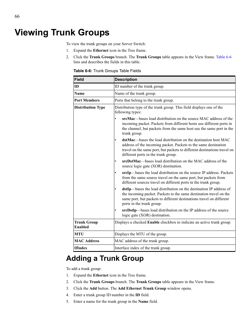 Viewing trunk groups, Adding a trunk group, View trunk groups | Add a trunk group | HP 377707-002 User Manual | Page 74 / 92