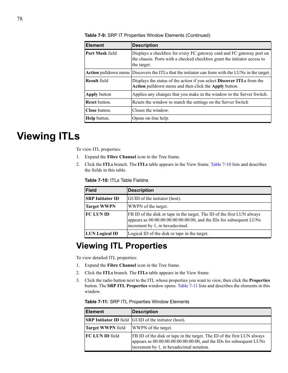 Viewing itls, Viewing itl properties, View itls | View itl properties, Table 7-10, Or see | HP 377707-002 User Manual | Page 86 / 92