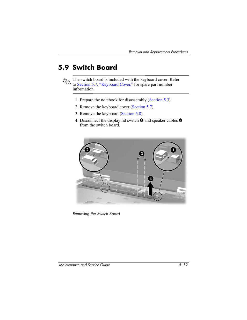 9 switch board, 9 switch board –19 | HP ZE4900 User Manual | Page 102 / 182