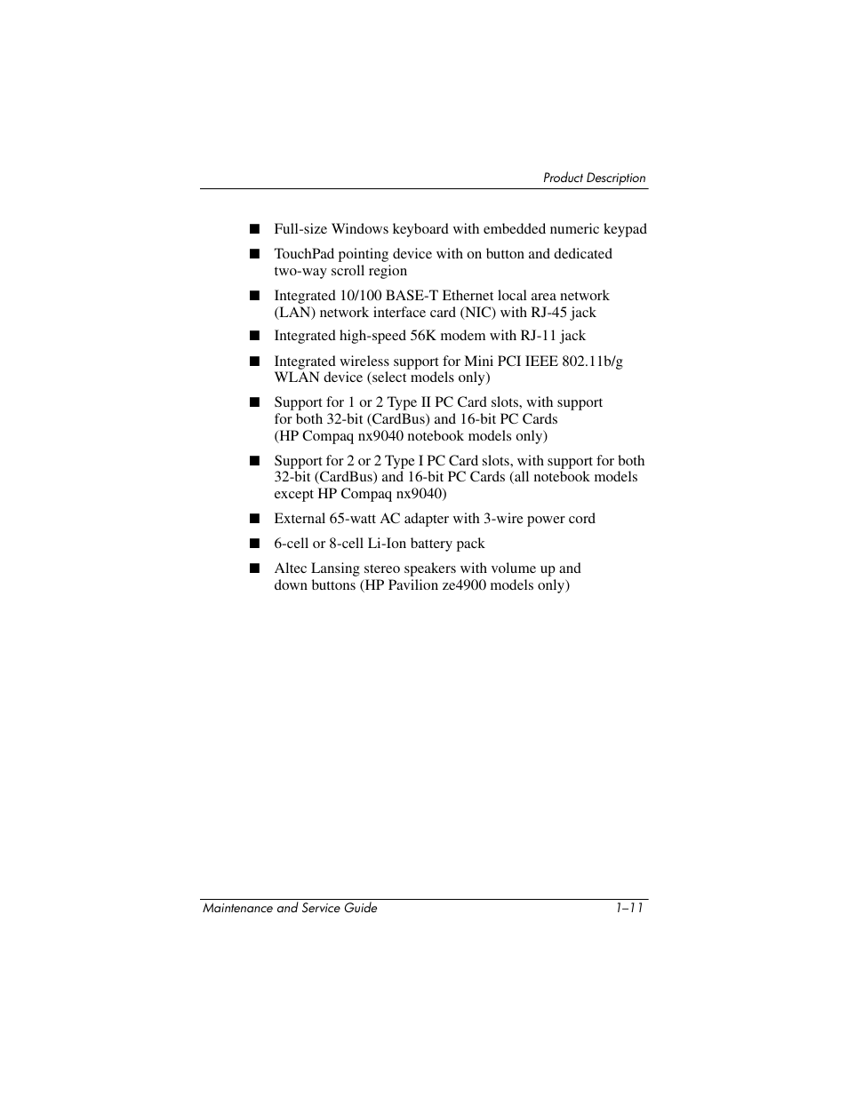 HP ZE4900 User Manual | Page 16 / 182