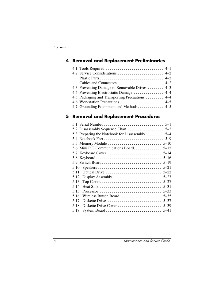 HP ZE4900 User Manual | Page 4 / 182