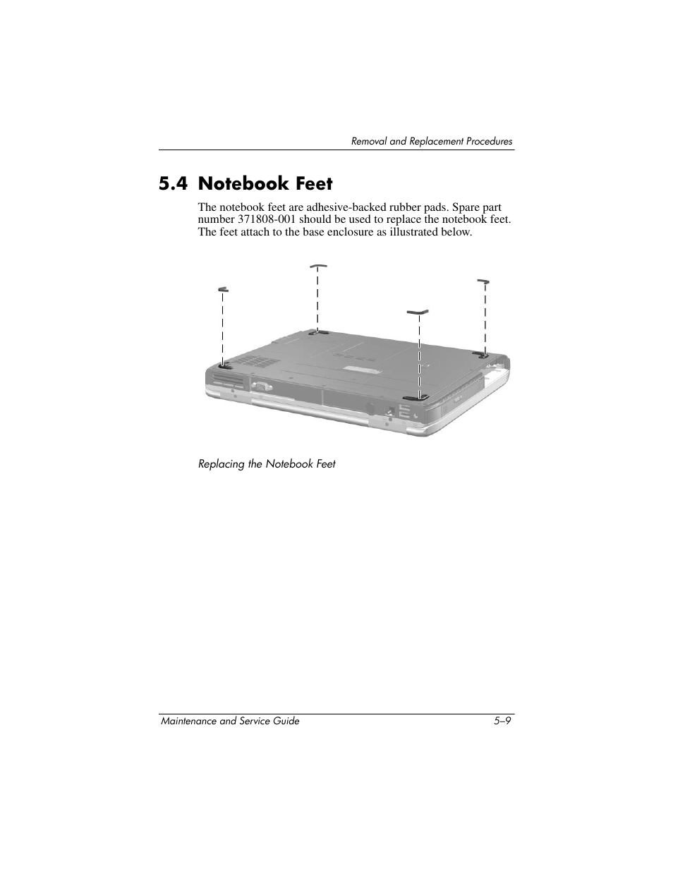 4 notebook feet, 4 notebook feet –9 | HP ZE4900 User Manual | Page 92 / 182