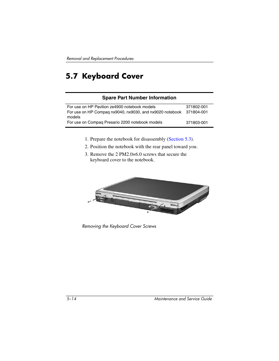 7 keyboard cover, 7 keyboard cover –14 | HP ZE4900 User Manual | Page 97 / 182