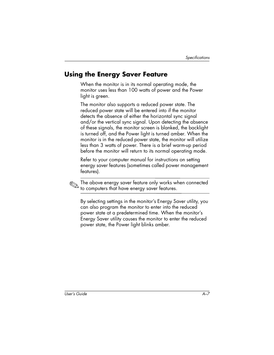 Using the energy saver feature | HP f2304 User Manual | Page 45 / 56