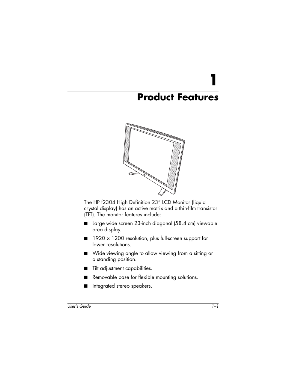 Product features, 1 product features | HP f2304 User Manual | Page 5 / 56