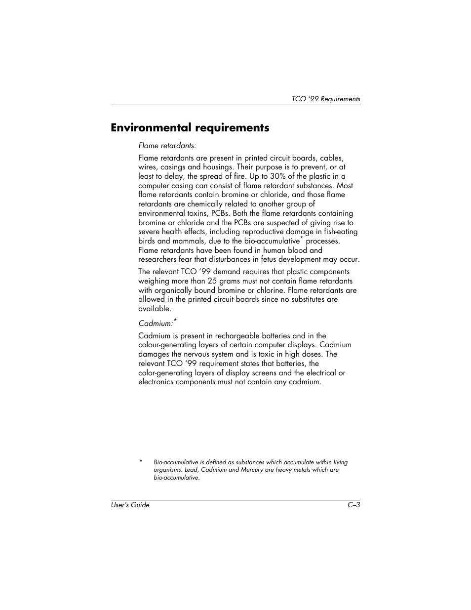 Environmental requirements | HP f2304 User Manual | Page 55 / 56