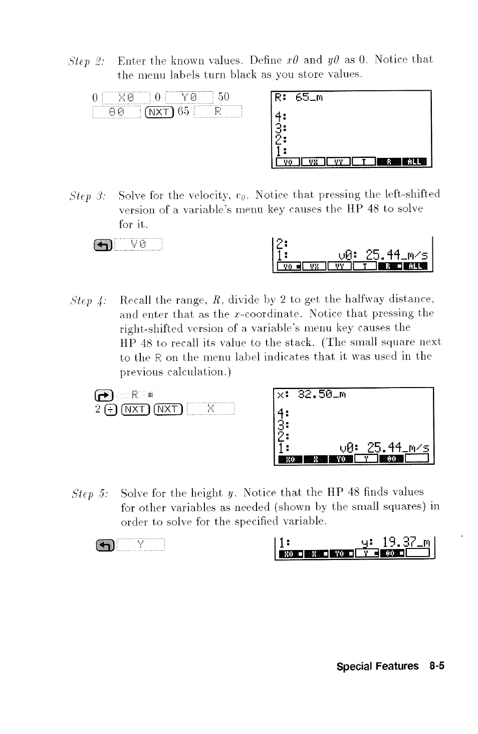 R: 65_m, I ■,'<i ■infiril vv h~t~trat?ra, J____ u0= £5.44 | HP 48G User Manual | Page 103 / 116