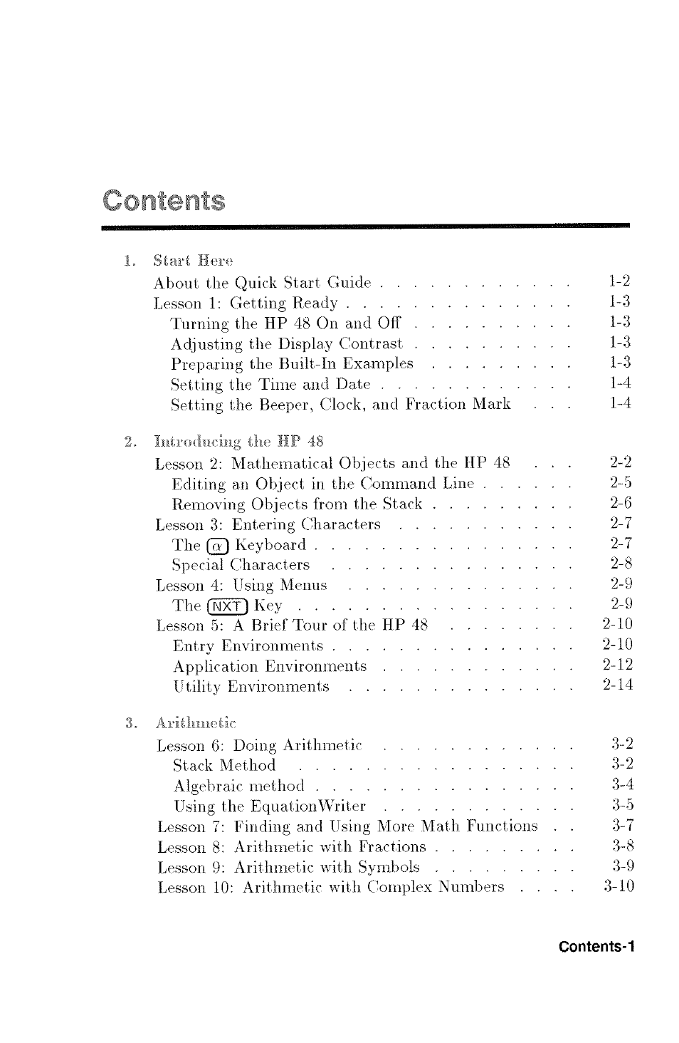 HP 48G User Manual | Page 5 / 116