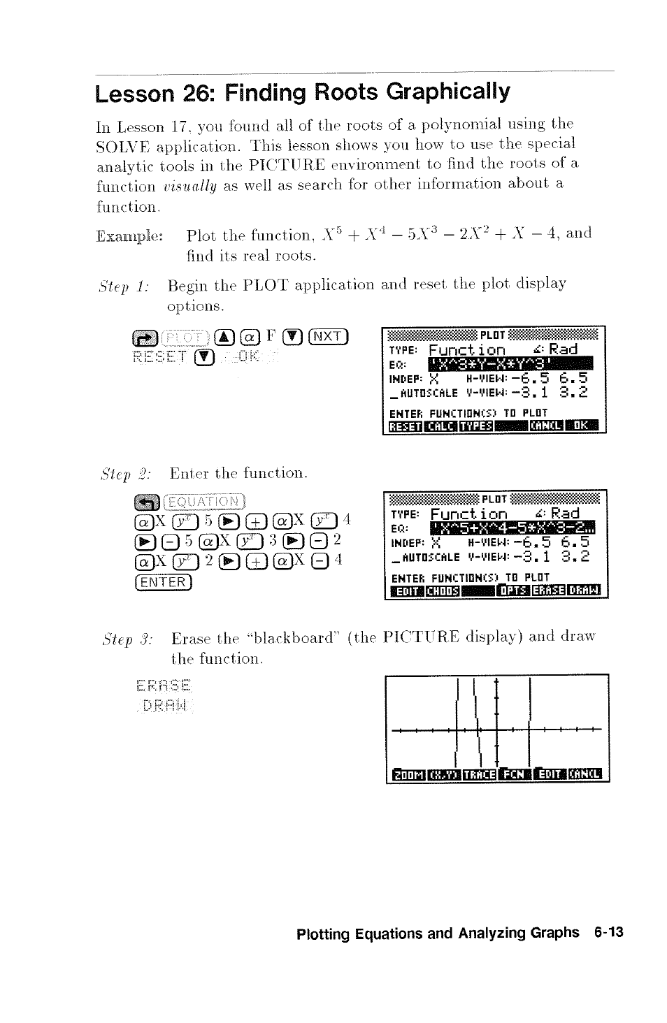 Lesson 26: finding roots graphically, J ly c±d ©x o 4, X (zd 2 | HP 48G User Manual | Page 79 / 116