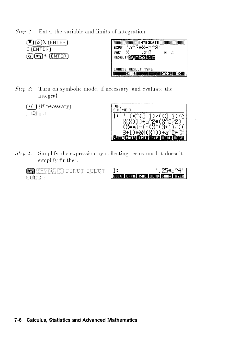 1= '-ck-''(3+l )■ ■ ■ ■ ■ ( (3+1, Symbolic, Iai№uiiyjim!iim!iiijtjiifiaitfa | HP 48G User Manual | Page 90 / 116