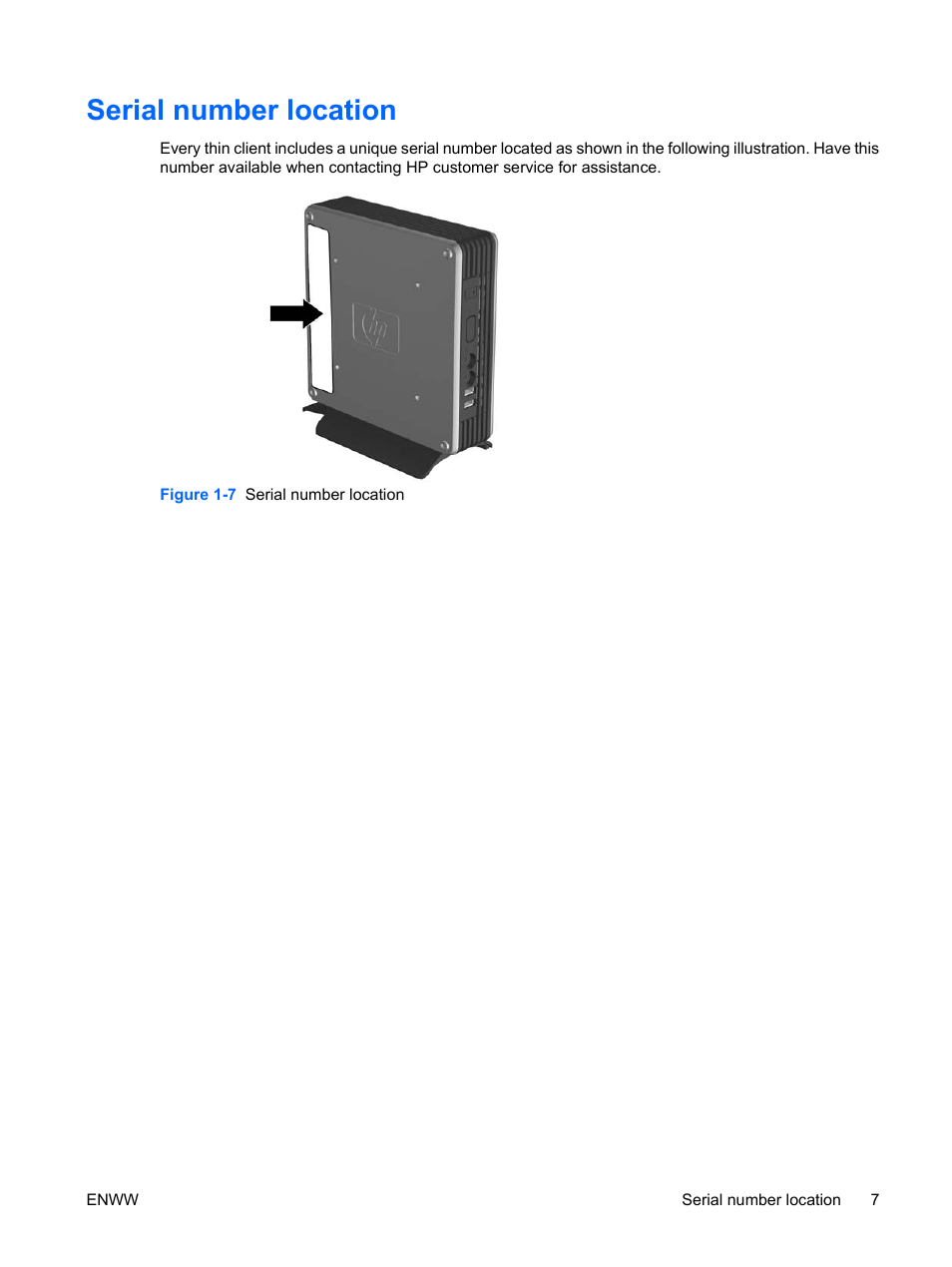 Serial number location | HP t5135 User Manual | Page 13 / 34