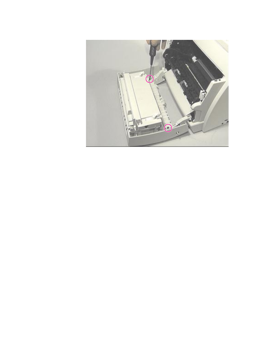 Printer door removal (continued) | HP 1100AHP User Manual | Page 76 / 202