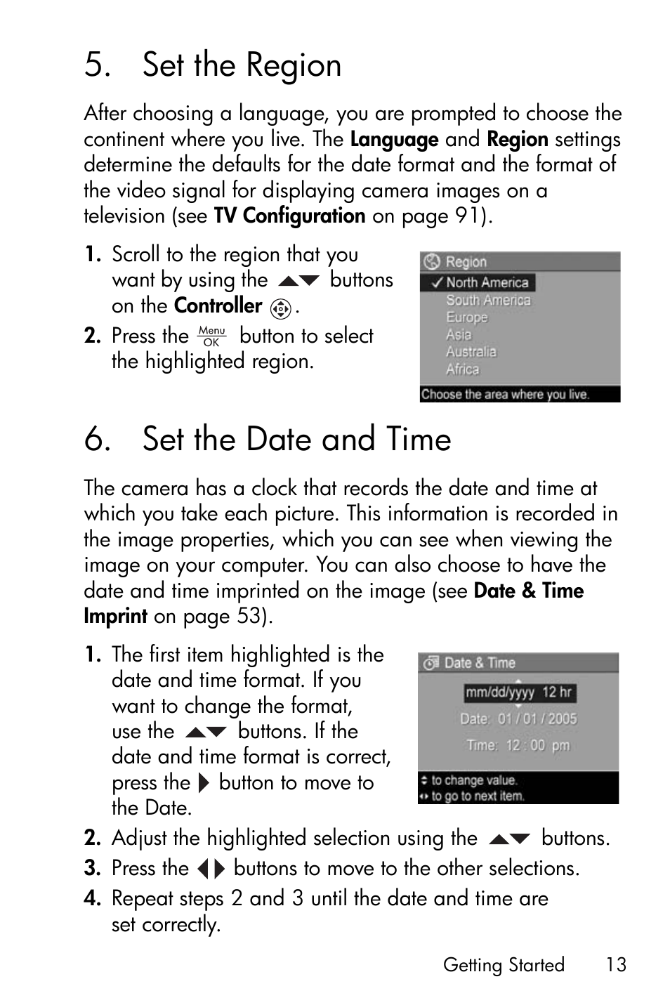 Set the region, Set the date and time, 5 set the region | 6 set the date and time | HP M417/M517 User Manual | Page 13 / 177