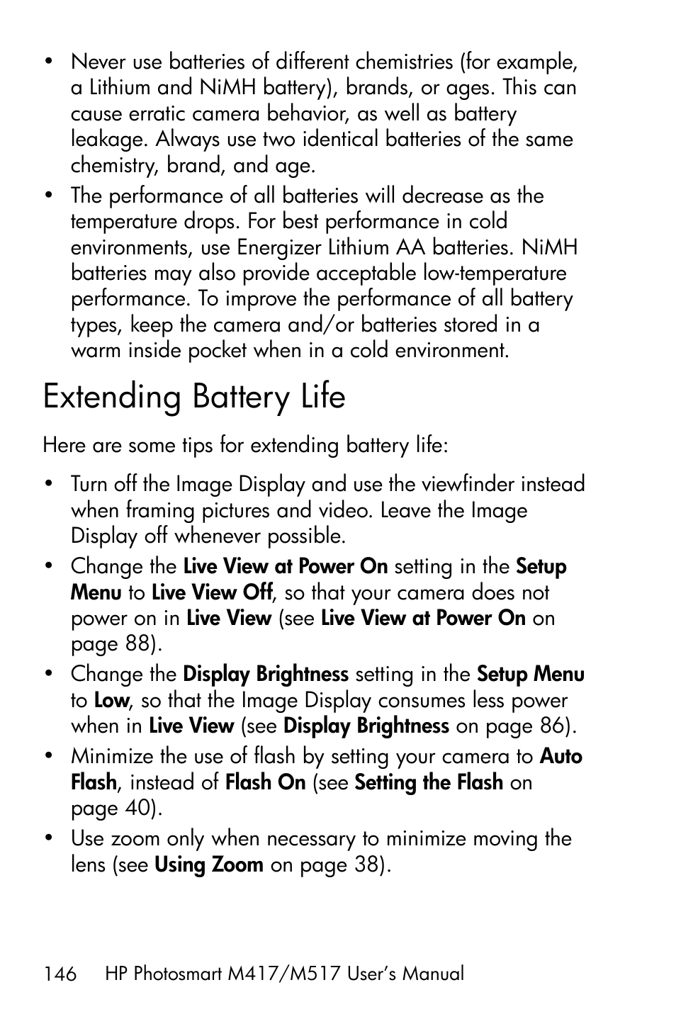 Extending battery life, See extending battery life on | HP M417/M517 User Manual | Page 146 / 177