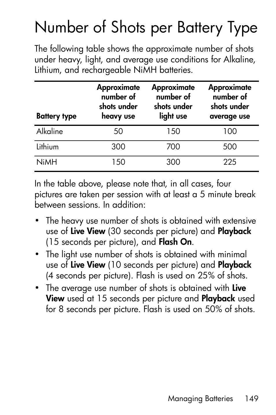 Number of shots per battery type | HP M417/M517 User Manual | Page 149 / 177