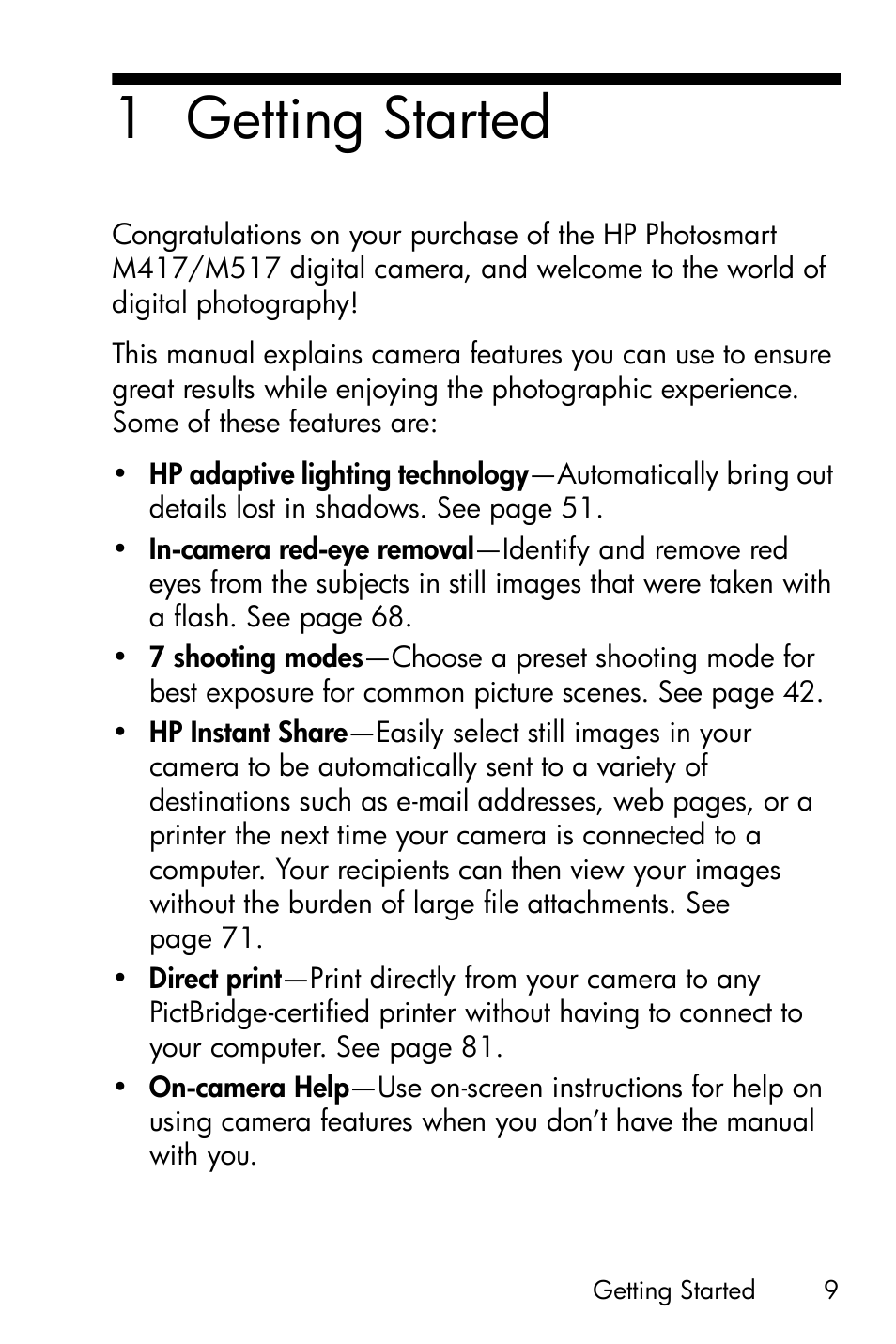 Getting started, 1 getting started | HP M417/M517 User Manual | Page 9 / 177