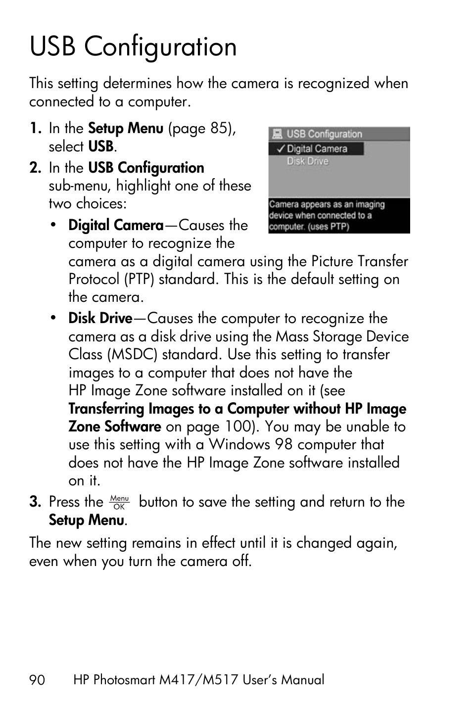 Usb configuration | HP M417/M517 User Manual | Page 90 / 177