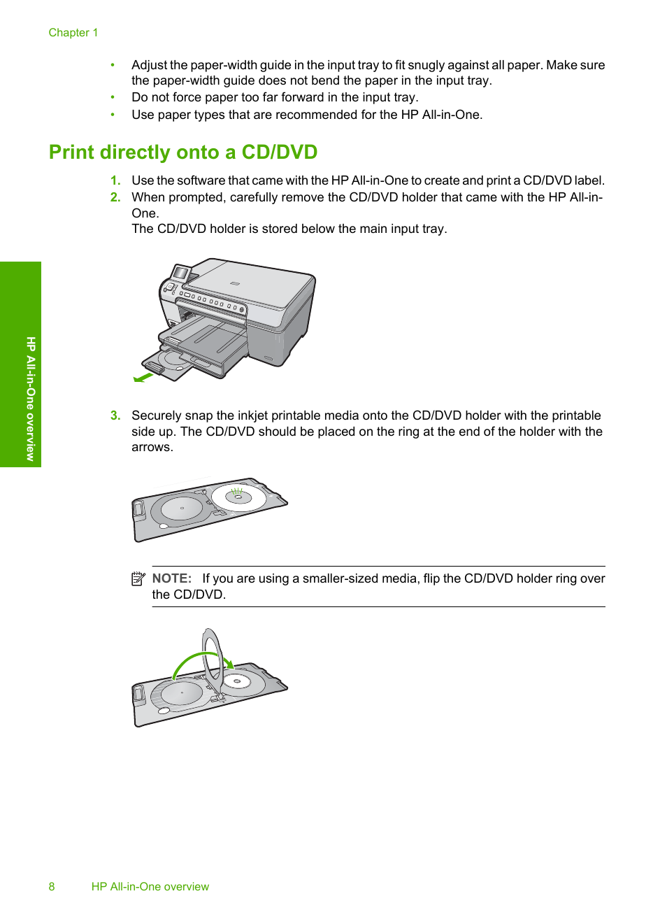 Print directly onto a cd/dvd | HP C5200 User Manual | Page 10 / 31