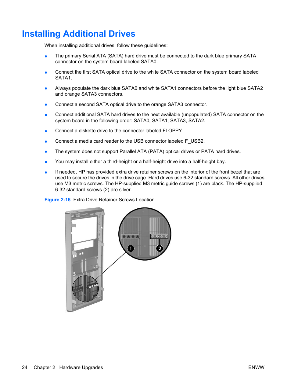 Installing additional drives | HP DX2400 User Manual | Page 30 / 59