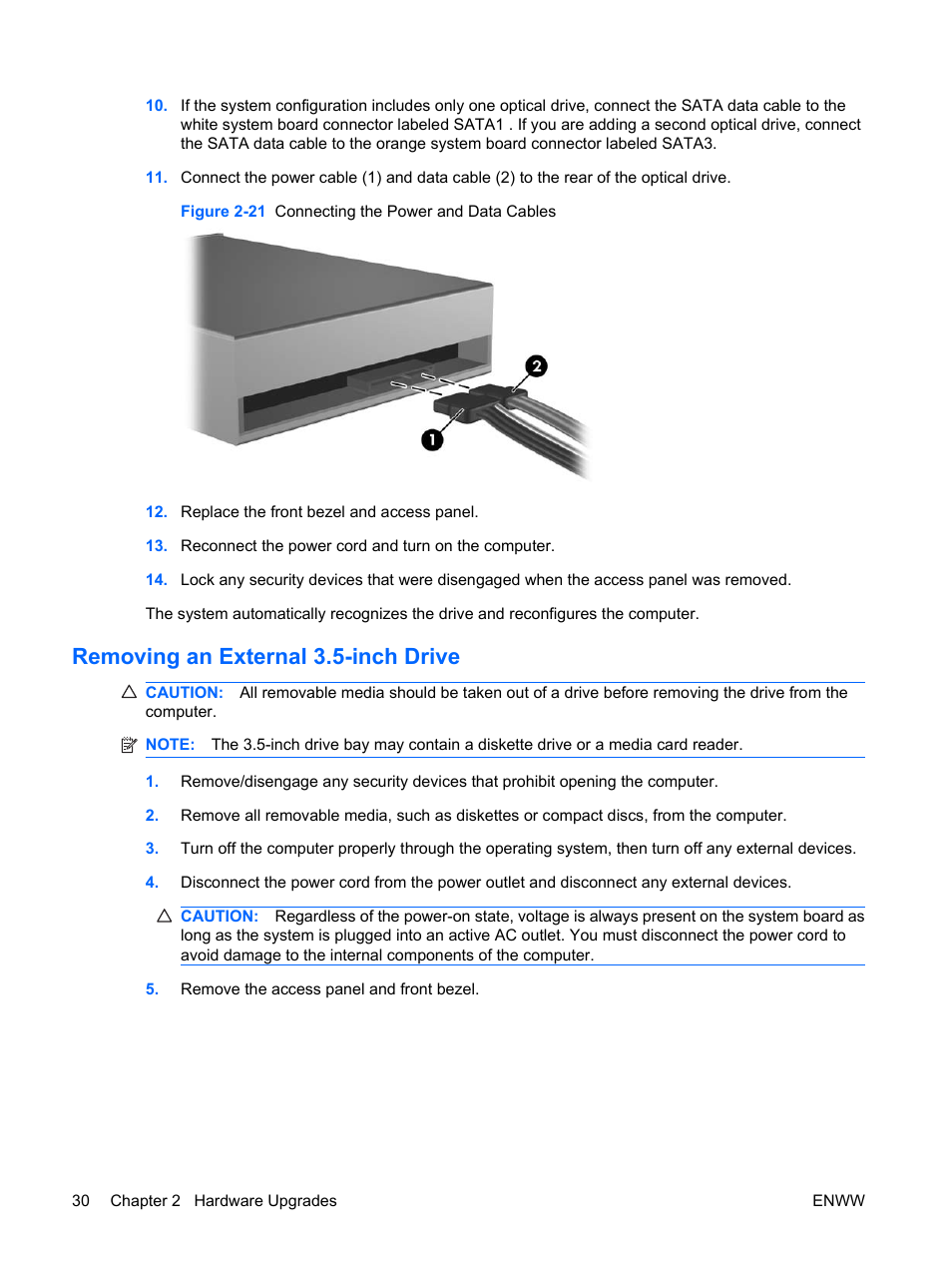 Removing an external 3.5-inch drive | HP DX2400 User Manual | Page 36 / 59