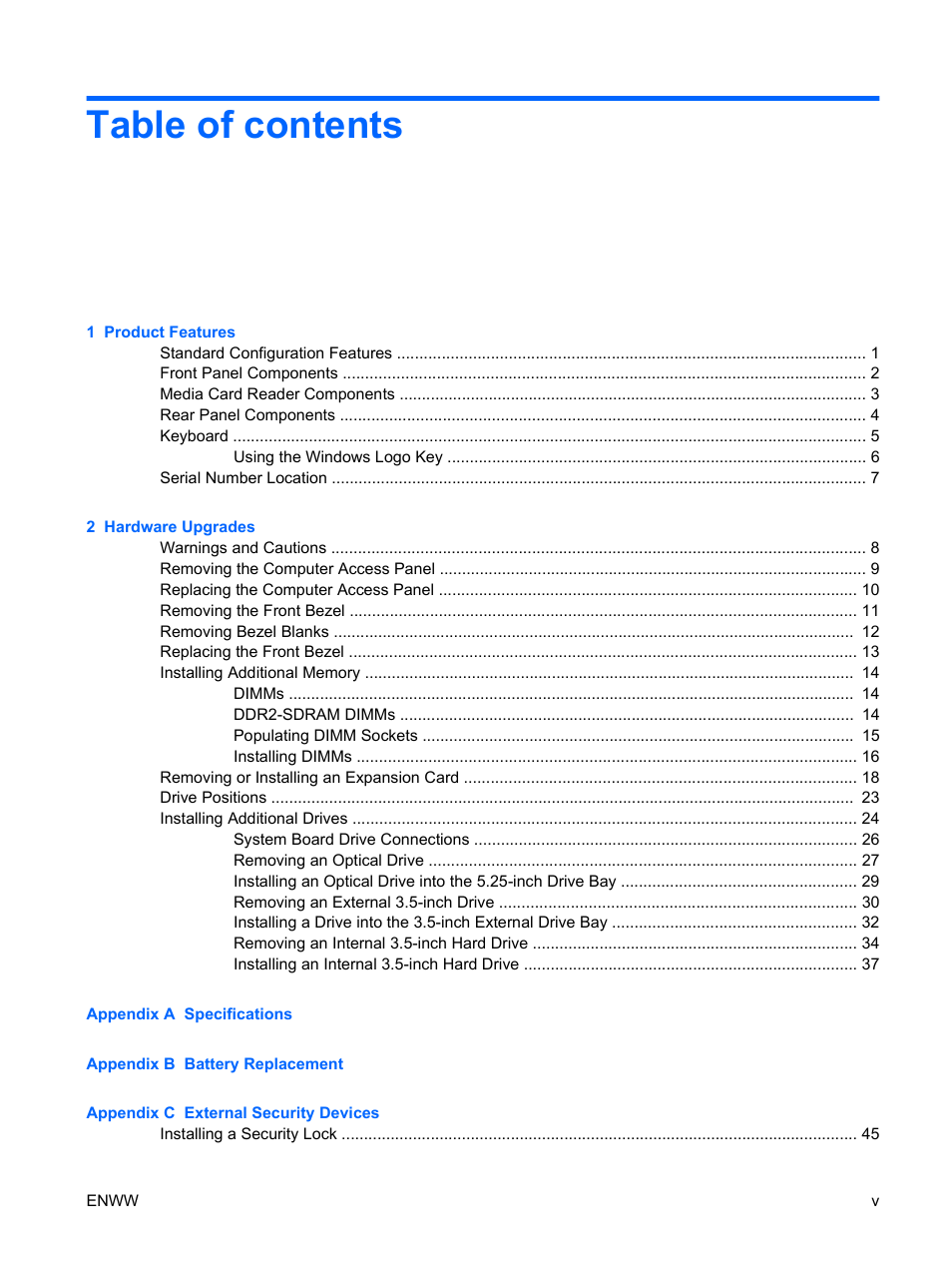 HP DX2400 User Manual | Page 5 / 59