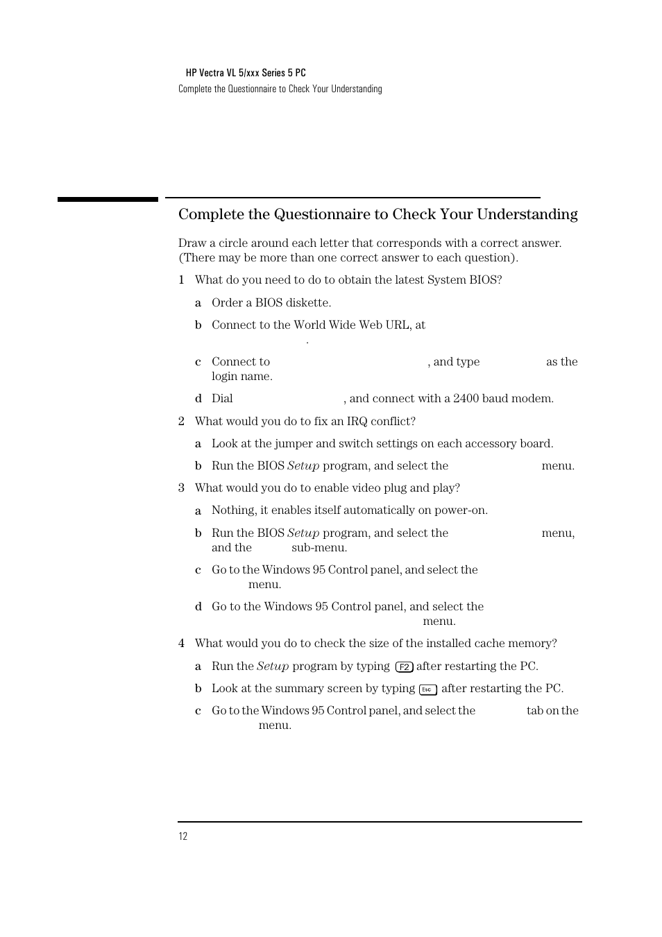 HP Vectra VL PC 5/xxx Series 5 User Manual | Page 14 / 16