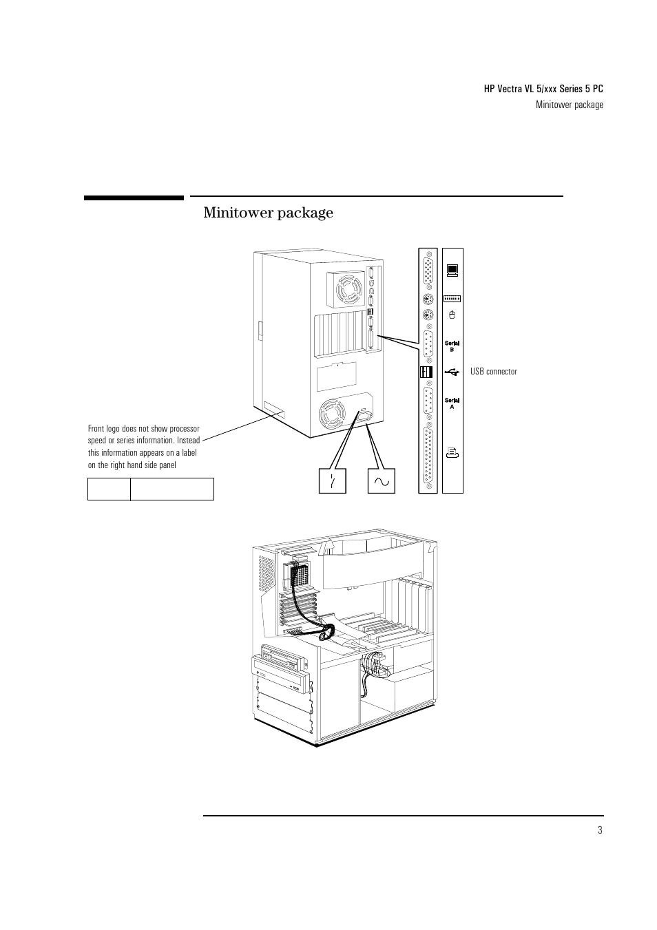 Minitower package, 3hp vectra vl 5/xxx series 5 pc minitower package | HP Vectra VL PC 5/xxx Series 5 User Manual | Page 5 / 16