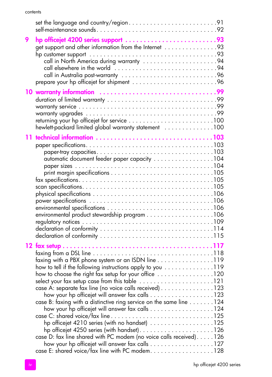 HP 4200 series User Manual | Page 8 / 166