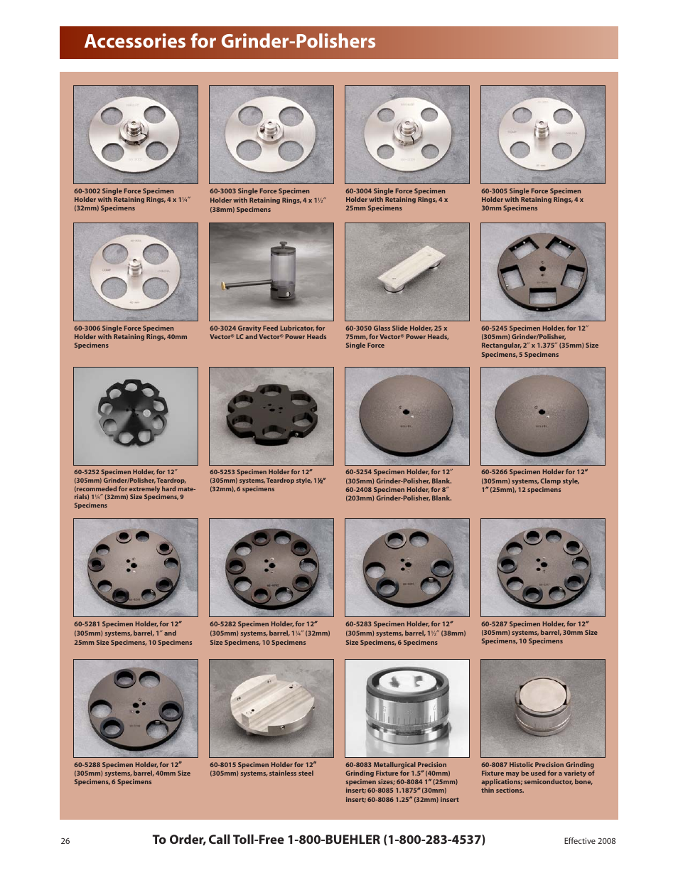 Accessories for grinder-polishers | HP 39-1572 User Manual | Page 10 / 10