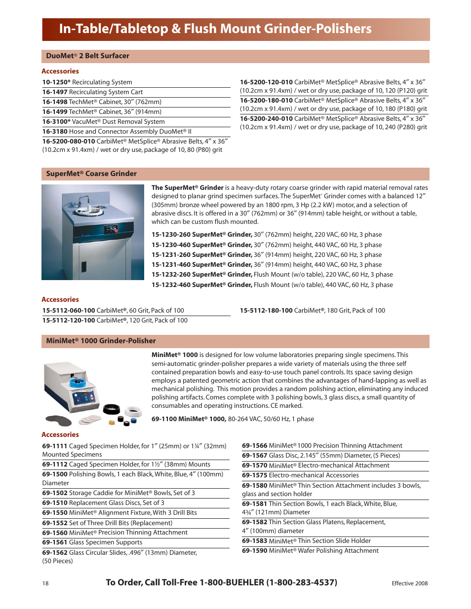 In-table/tabletop & flush mount grinder-polishers | HP 39-1572 User Manual | Page 2 / 10
