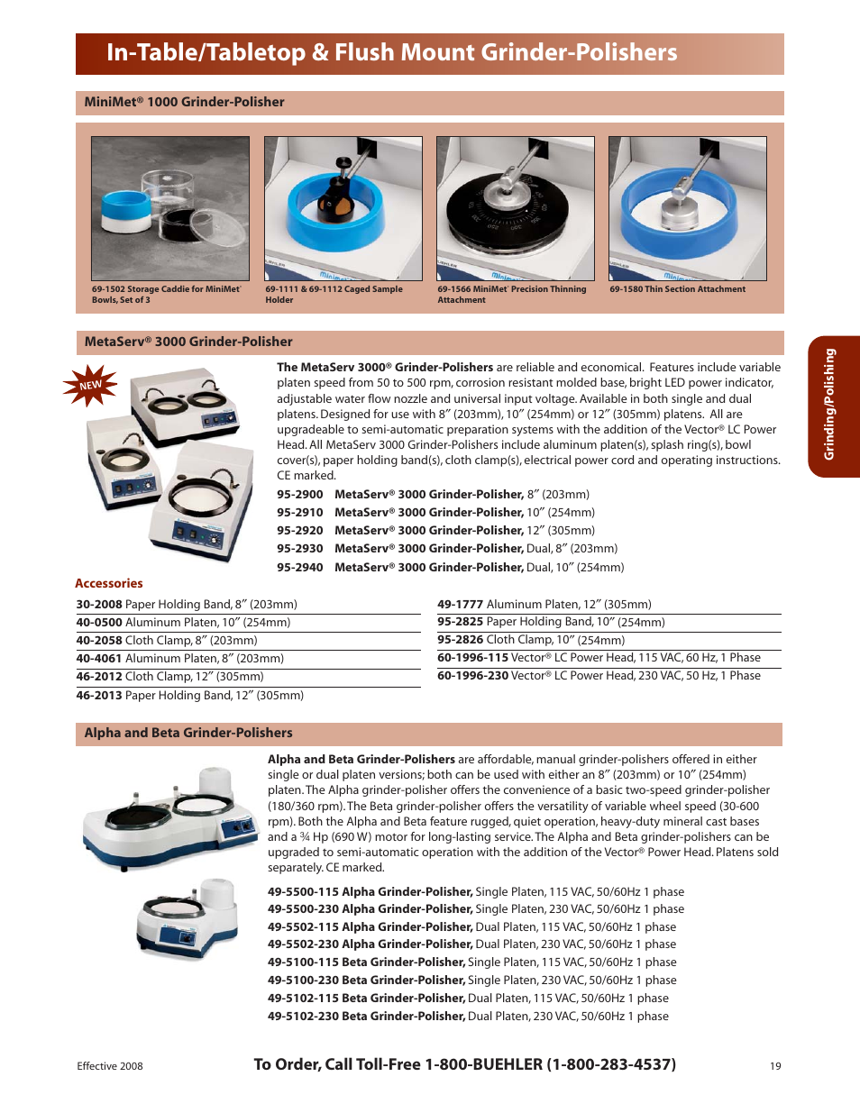 In-table/tabletop & flush mount grinder-polishers | HP 39-1572 User Manual | Page 3 / 10