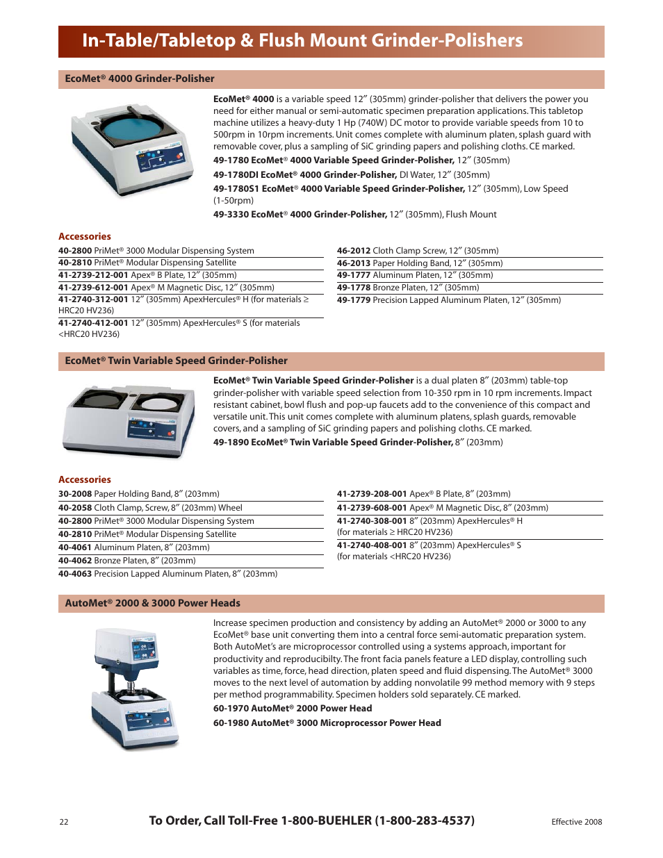 In-table/tabletop & flush mount grinder-polishers | HP 39-1572 User Manual | Page 6 / 10