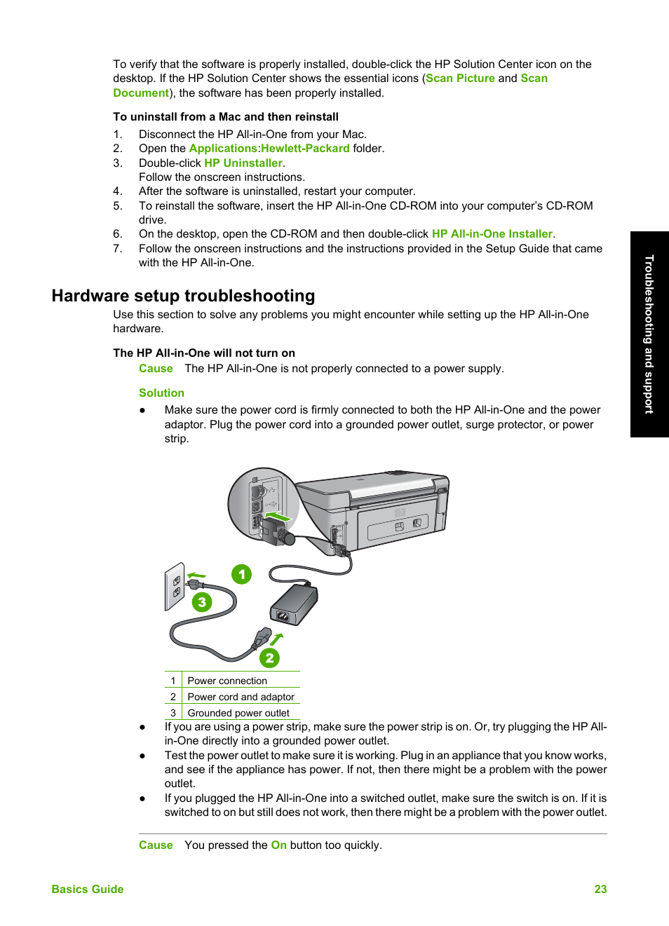 Hardware setup troubleshooting | HP C5100 User Manual | Page 26 / 45