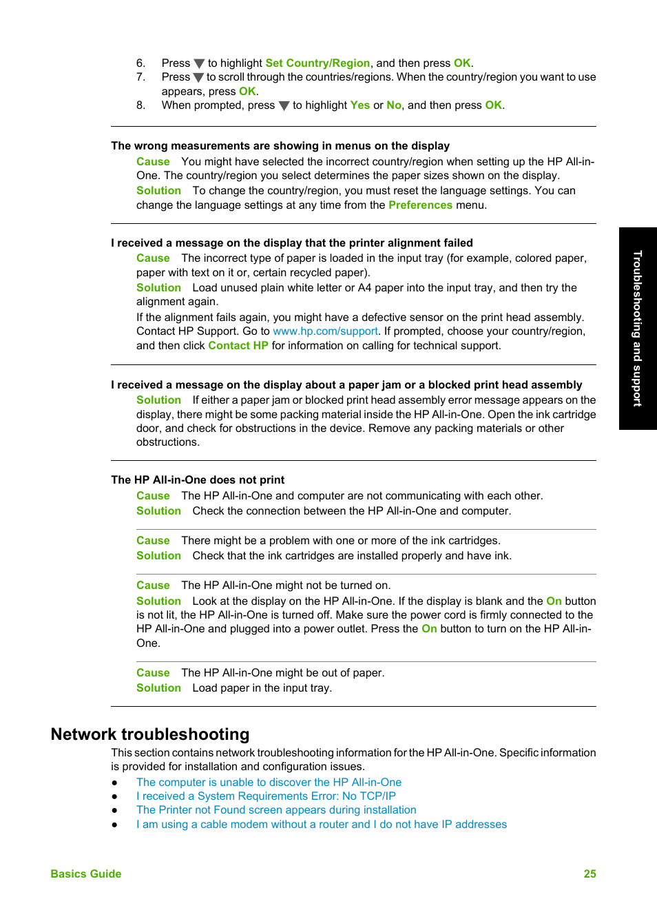 Network troubleshooting | HP C5100 User Manual | Page 28 / 45