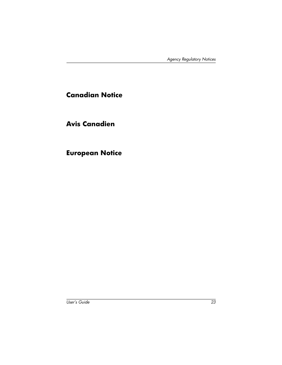 Canadian notice, Avis canadien, European notice | HP 1825 User Manual | Page 25 / 32