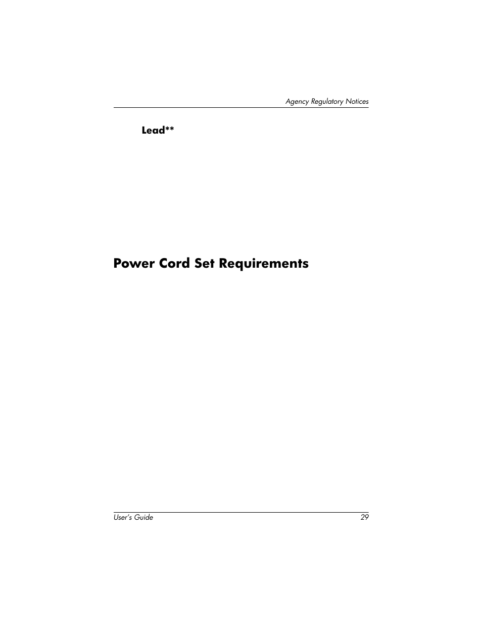Power cord set requirements | HP 1825 User Manual | Page 31 / 32