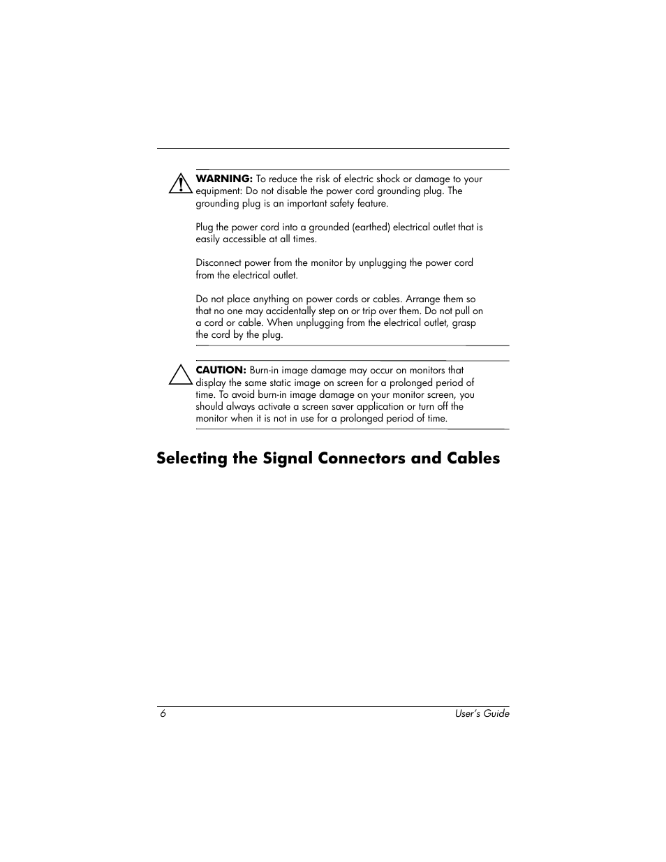 Selecting the signal connectors and cables | HP 1825 User Manual | Page 8 / 32