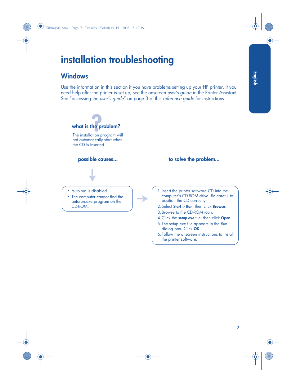 Installation troubleshooting, Windows | HP 3820 User Manual | Page 11 / 24