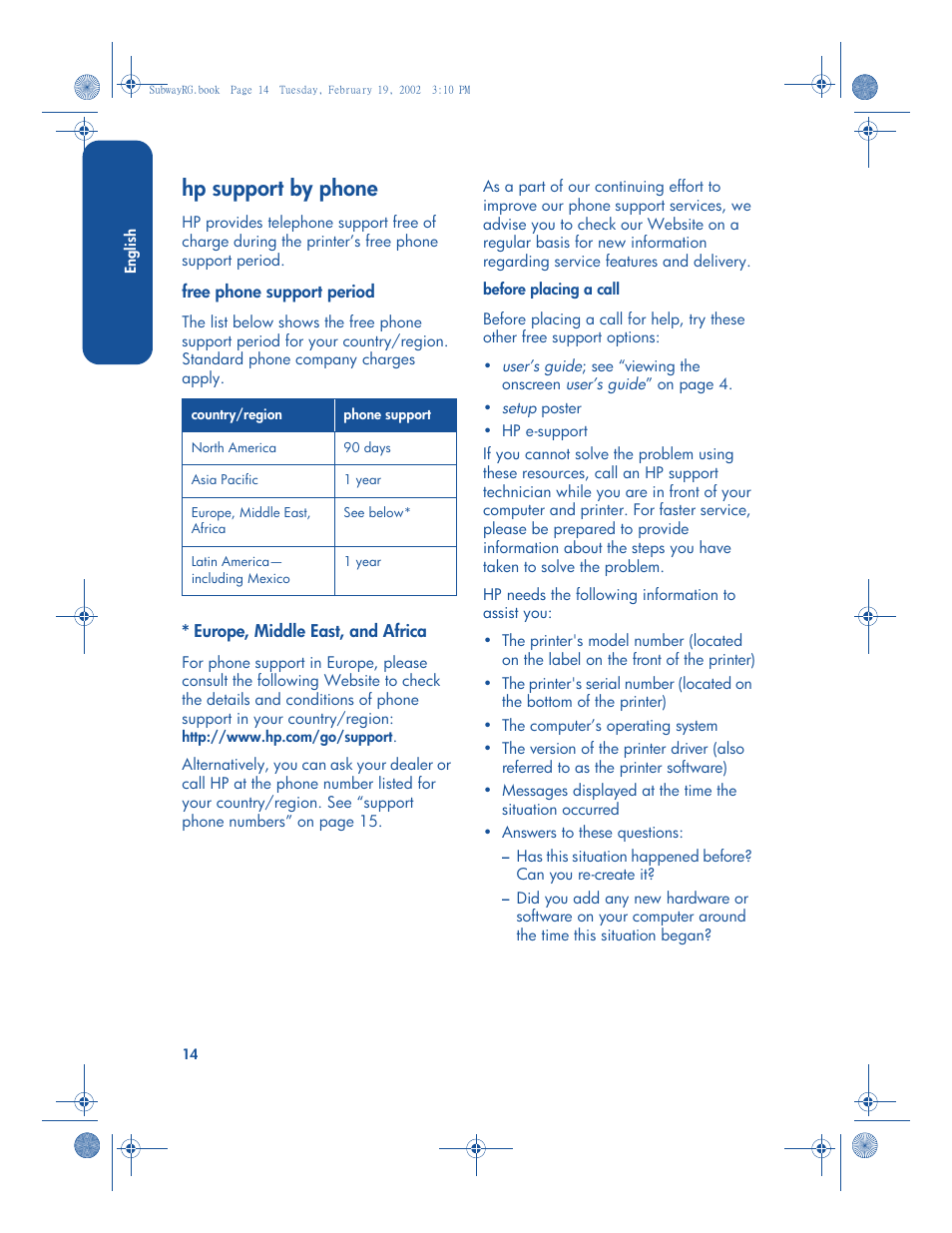 Hp support by phone | HP 3820 User Manual | Page 18 / 24