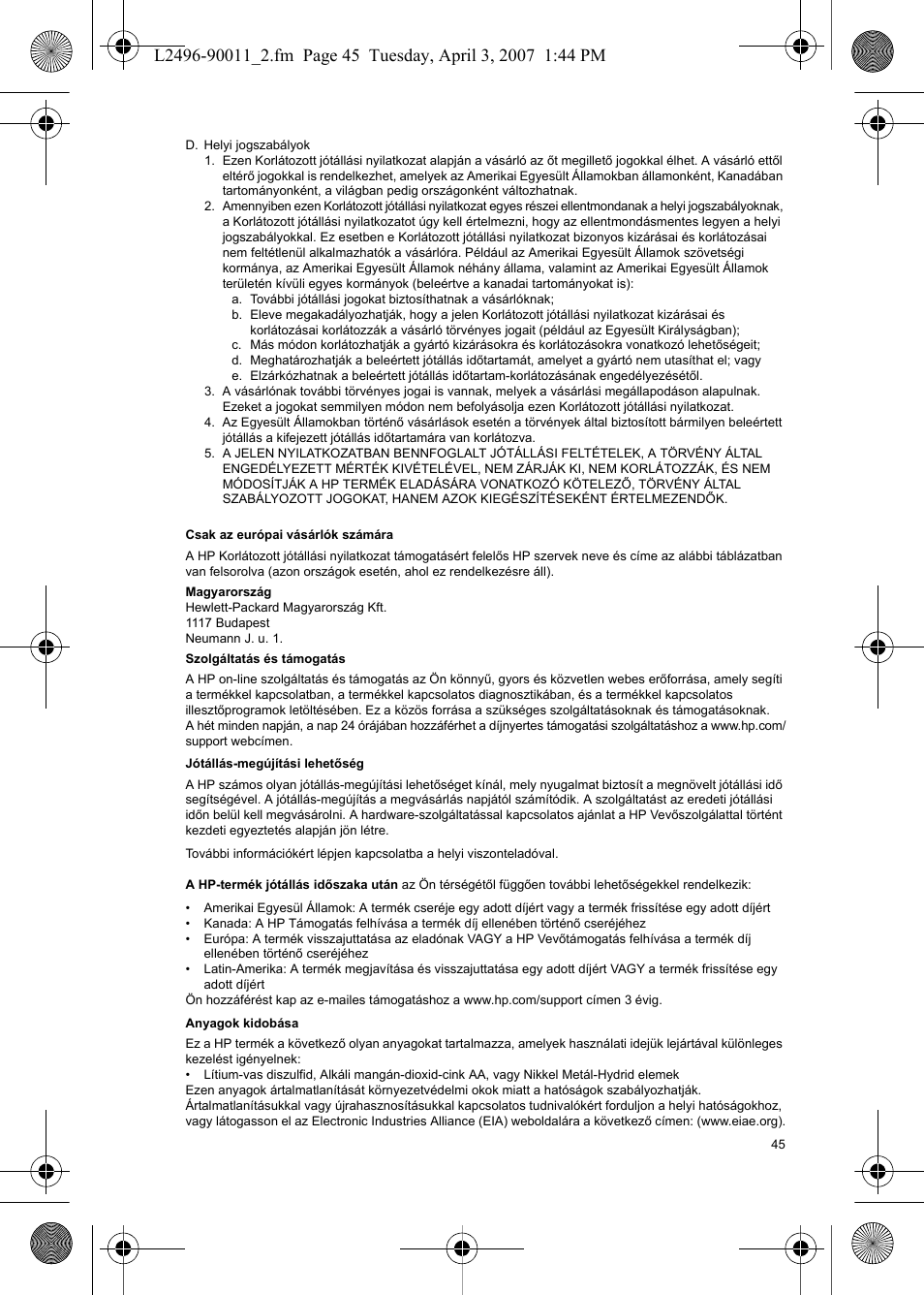 HP PhotoSmart E-Series User Manual | Page 47 / 76