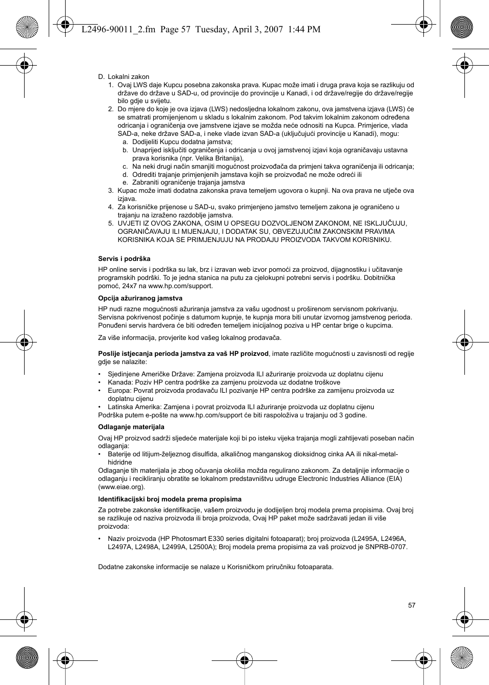 HP PhotoSmart E-Series User Manual | Page 59 / 76