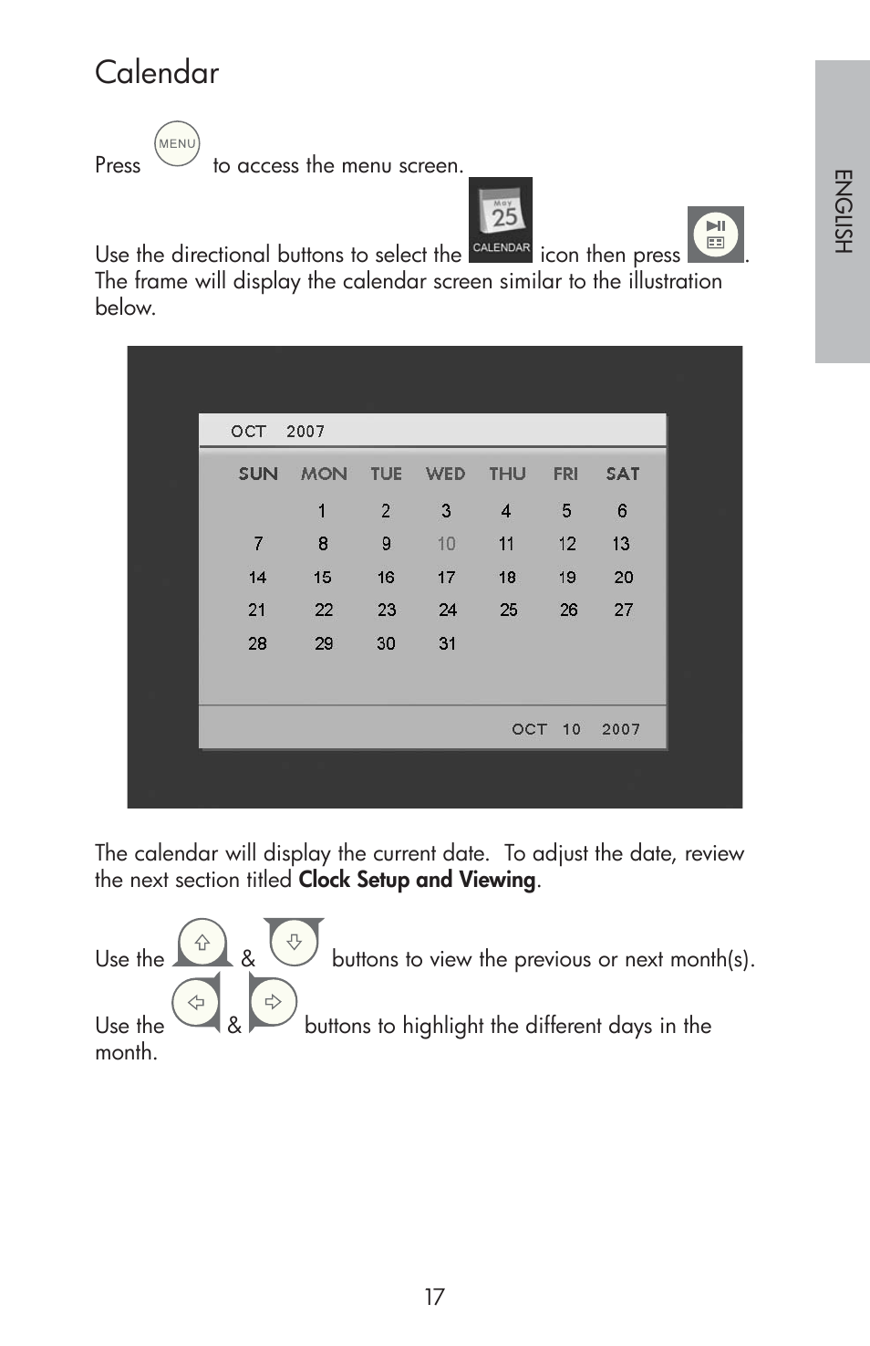 Calendar | HP DF800 User Manual | Page 19 / 86